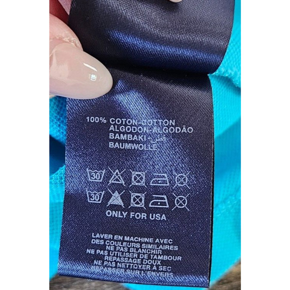 Vilebrequin Girls Polo Shirt 12 Teal Blue Cotton Short Sleeve Embroidered Logo - Picture 7 of 7